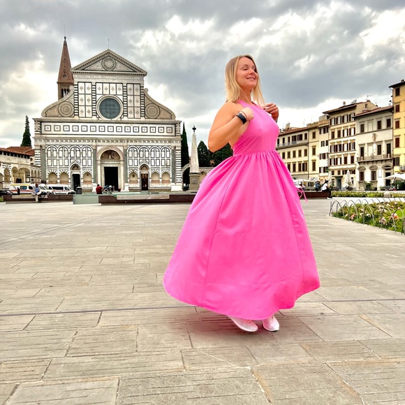 ZARA WOMAN POPLIN HALTER DRESS FUCHSIA | 0881/301/630 size XS - Picture 1 of 12